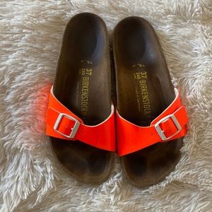 Neon orange Birkenstock